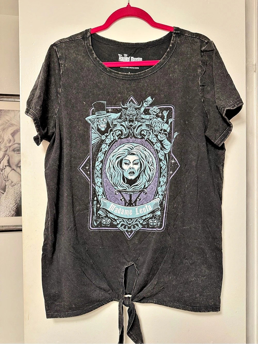 Torrid Disney Haunted Mansion Madame Leota Tie-Front Gray Scoop Neck T-Shirt